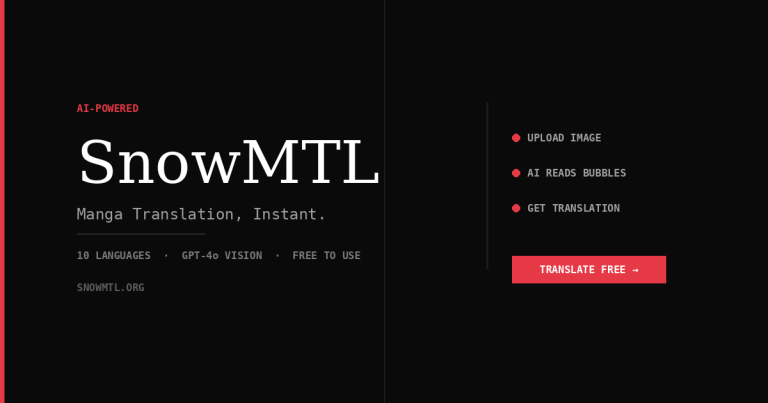 SnowMTL — AI manga and manhwa translator